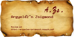 Argyelán Zsigmond névjegykártya