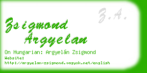 zsigmond argyelan business card