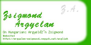 zsigmond argyelan business card